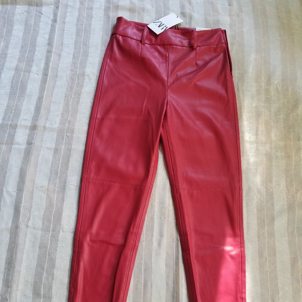 High- Waisted Faux Leather leggings SOLD - Picture 7 of 11